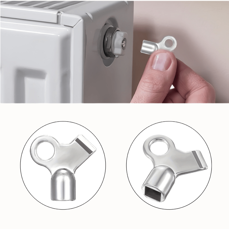 TEMU Set di 3 chiavi per scarico radiatore | Strumenti speciali per radiatori a stile antico (Design con testa quadrata antiruggine e antiscivolo,