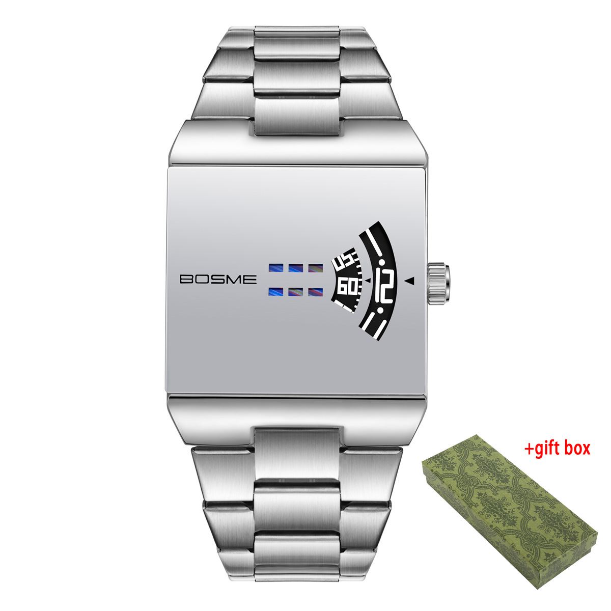 Trendy High-end Casual Men's Watch, New Luxury Business Wristwatch, Metal Digital Dial, Outdoor Motorcycle Riding Watch, Perfect Christmas Halloween Gift For Men, Without Battery