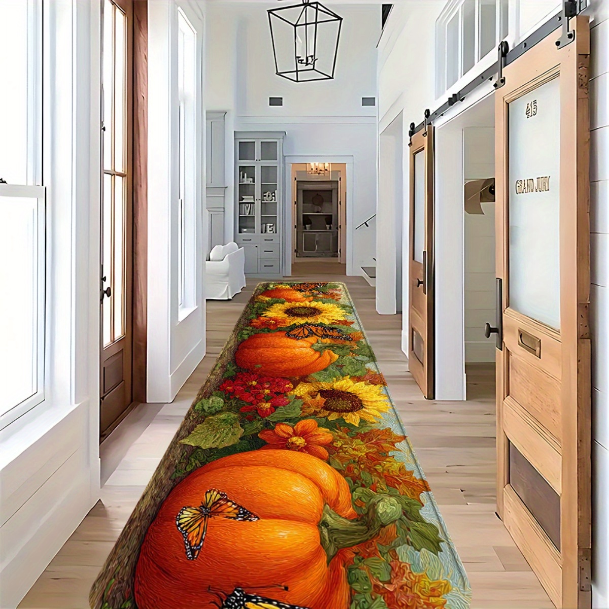 TEMU - 1pc Of Pumpkin Sunflower Pattern, Suitable For Scenes, Home Decoration, Daily Or Festive Atmosphere Decoration, Bathroom Non-slip Mat, Indoor