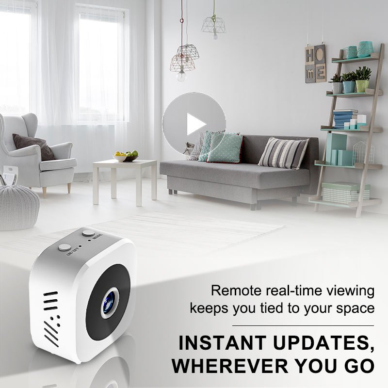 Cámara Mini Inalámbrica, 480P, WiFi 2.4GHz, Visualización Remota por App, Visualización en Línea en Múltiples Dispositivos, Ideal para Salas de Conferencias, Interiores y Exteriores, Fiestas, Mascotas, Seguridad del Hogar, Dispositivo con Carga USB