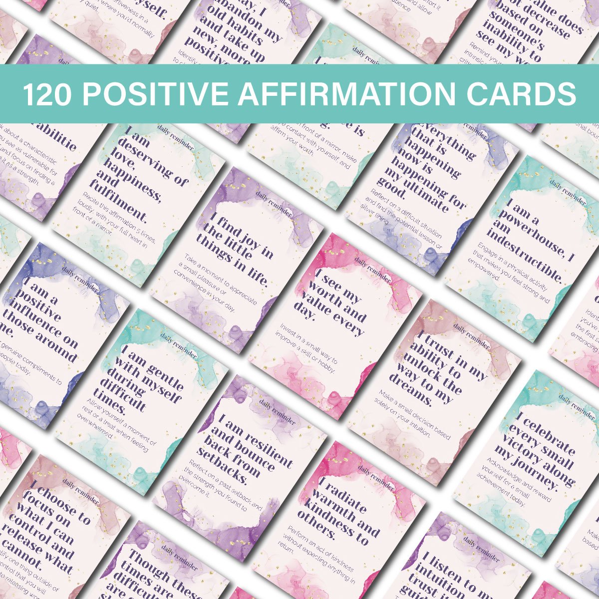 

120-pack Inspirational Affirmation Cards, Paper Self-encouragement Motivational Quotes, Birthday & Halloween Universal Gifting, No Batteries Required, Featherless