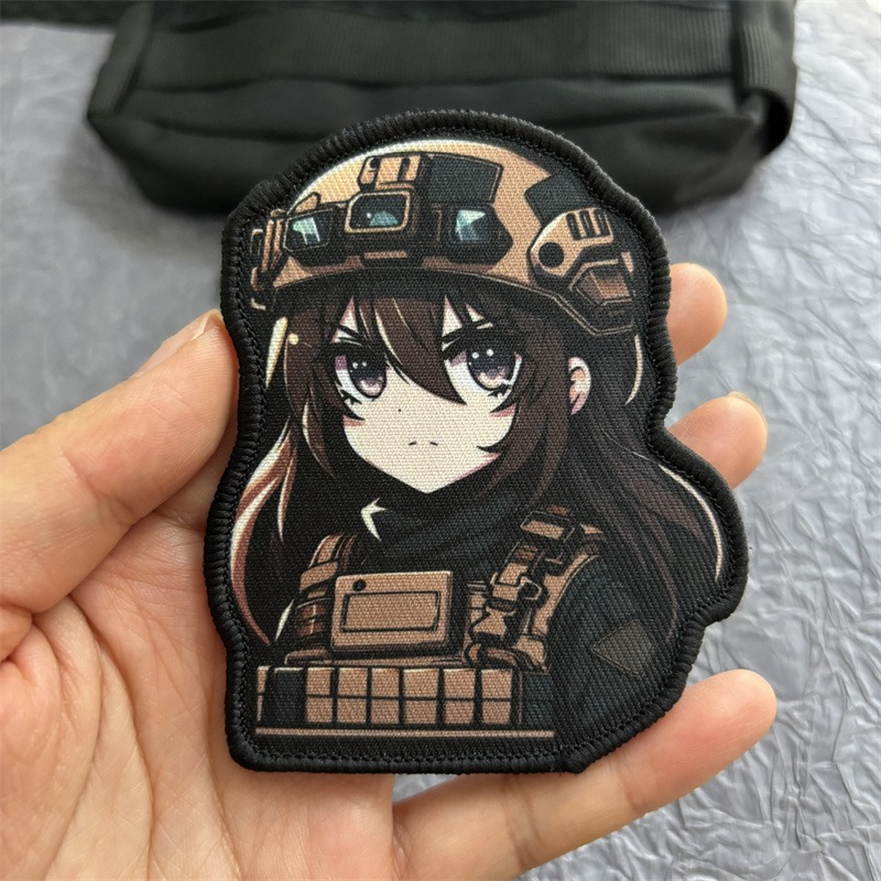 

1pc Tactical Girl Printed Patch - Military Morale Badge With Hook & Loop , Backpacks & Clothing,