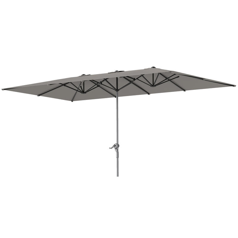 Double-sided umbrella, 451 x 264cm parasol with crank system, 12 metal ribs, aluminum pole, dark gray, Beach Shelter, Modern Parasol, Stylish Sunshade, Durable Ribs, Large Sunshade, Retractable Umbrella, Event Planners, Homeowners