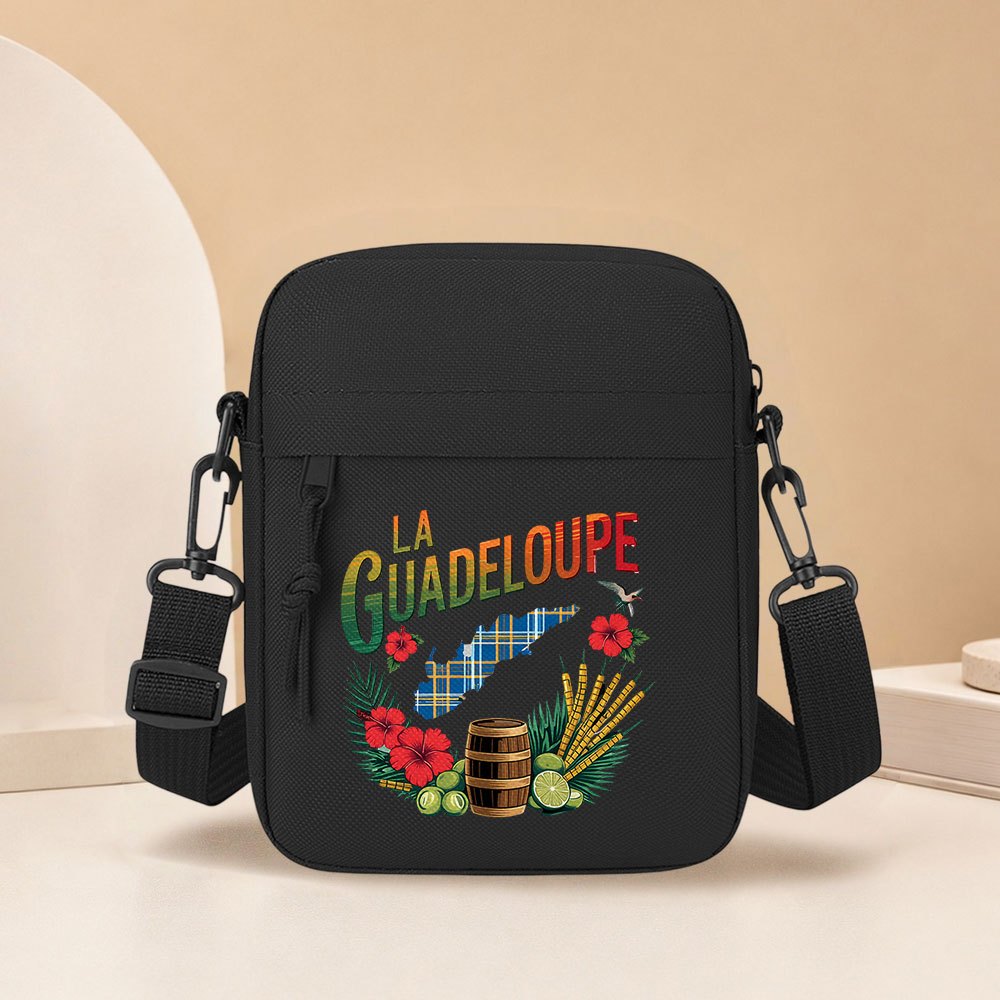 TEMU 1 sac bandoulière multifonctionnel pour homme avec imprimé île de la Guadeloupe, sac à bandoulière décontracté, pochette légère pour téléphone,
