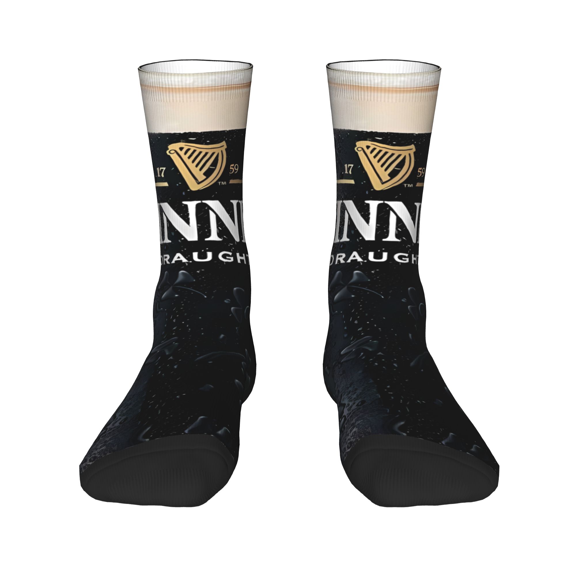 TEMU 1 Pair Of Crazy Fun Socks, A Gift For Dark Beer Lovers, Unisex