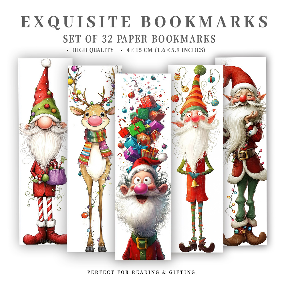 TEMU 32 marque-pages, elfes de Noël et . Pour les amateurs de livres, c'est parfait pour un marque-page, idéal pour Noël, Halloween et le thème de la