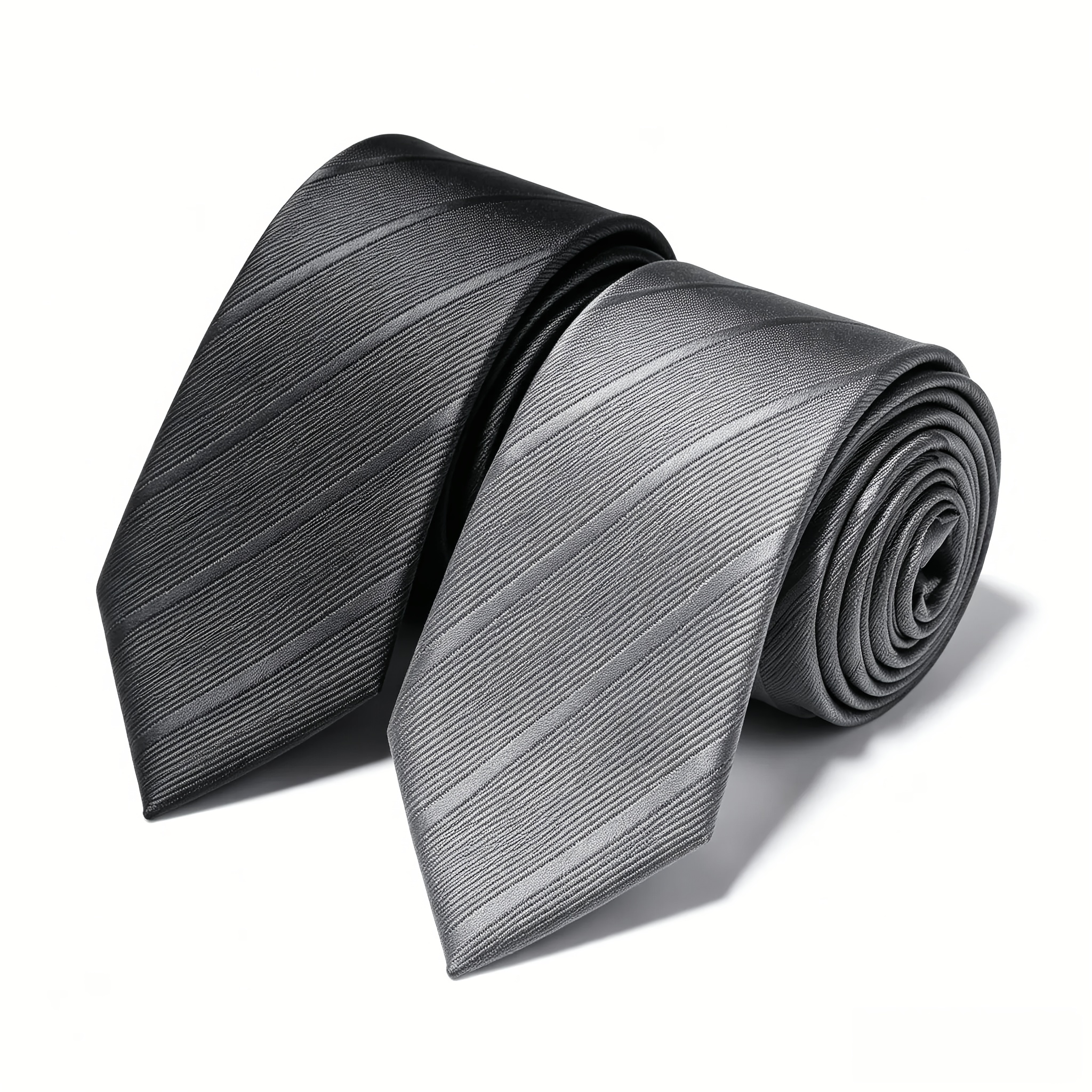 TEMU 2pcs Men's Striped Formal Neckties, 1200- Tie Set For Business, Wedding, Office & Suit Outfits
