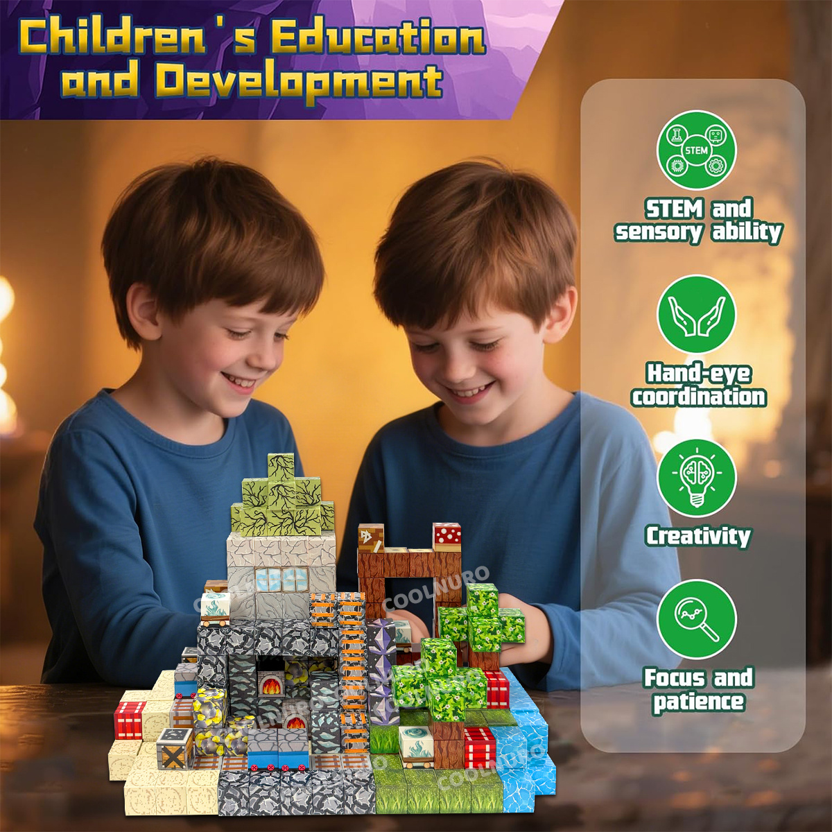 Forest Cave Theme Magnetic Building Blocks Set