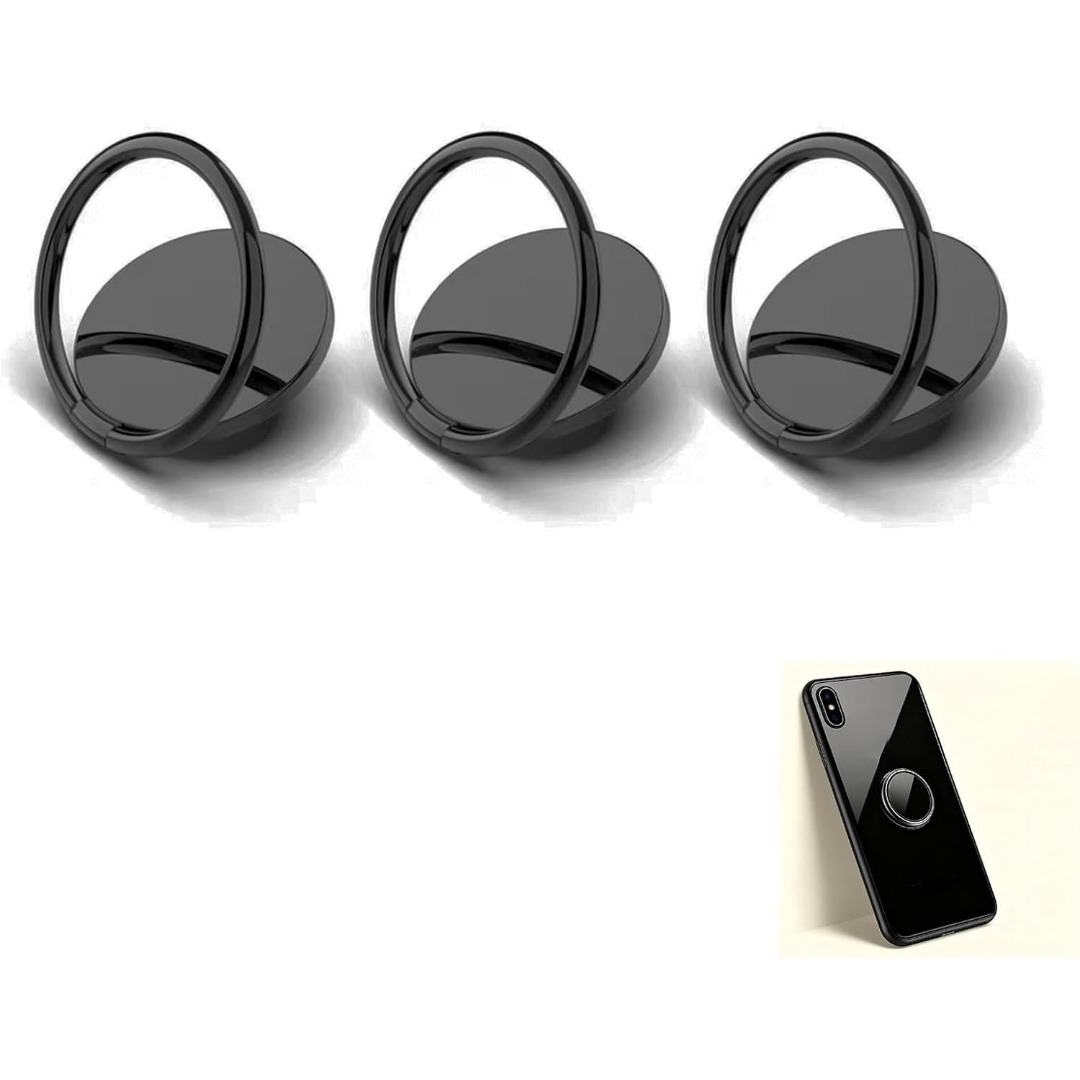 TEMU 3-pack Phone Ring Holders - 360-degree Rotatable Smartphone Finger Grips - Universal Phone Ring Stands For All Smartphones - Ultra-thin Design