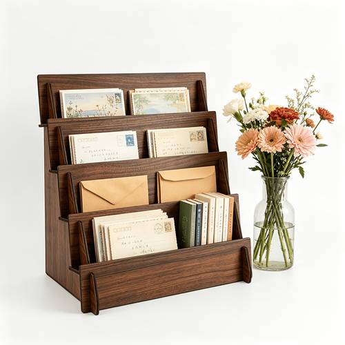 11pcs mixed four layer light luxury solid wood display stand postcard greeting card display rack jewelry cosmetics storage home and commercial universal display props shelves racks vertical shelves standing shelf standing shelf