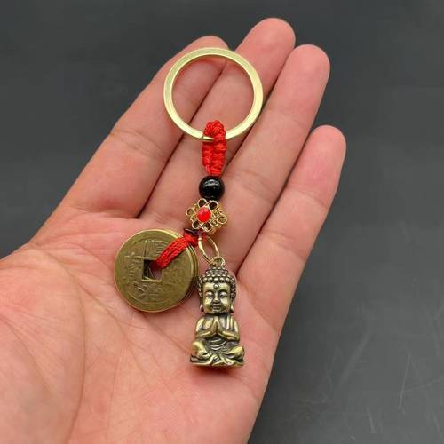 vintage chinese style five emperors zen seated car and motorcycle keychain shui for peace and keychain with meaning travel souvenir gift for men and women