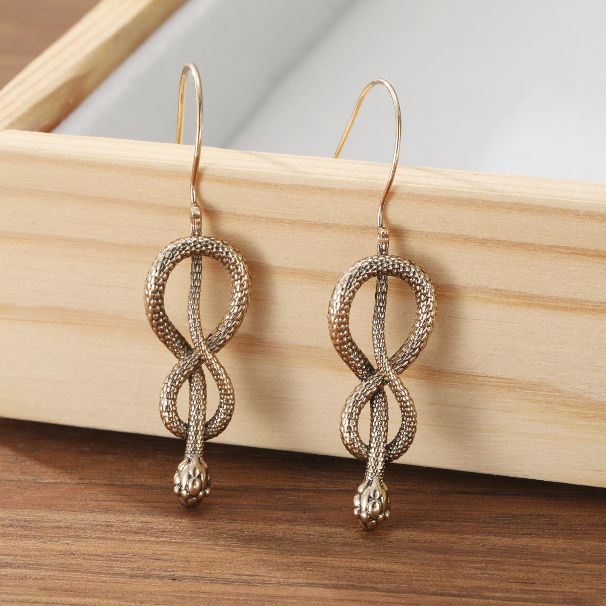 TEMU Pendientes colgantes retro de serpiente de Python enredada con , joyería bohemia fácil de usar para fiestas y reuniones, combinación diaria,