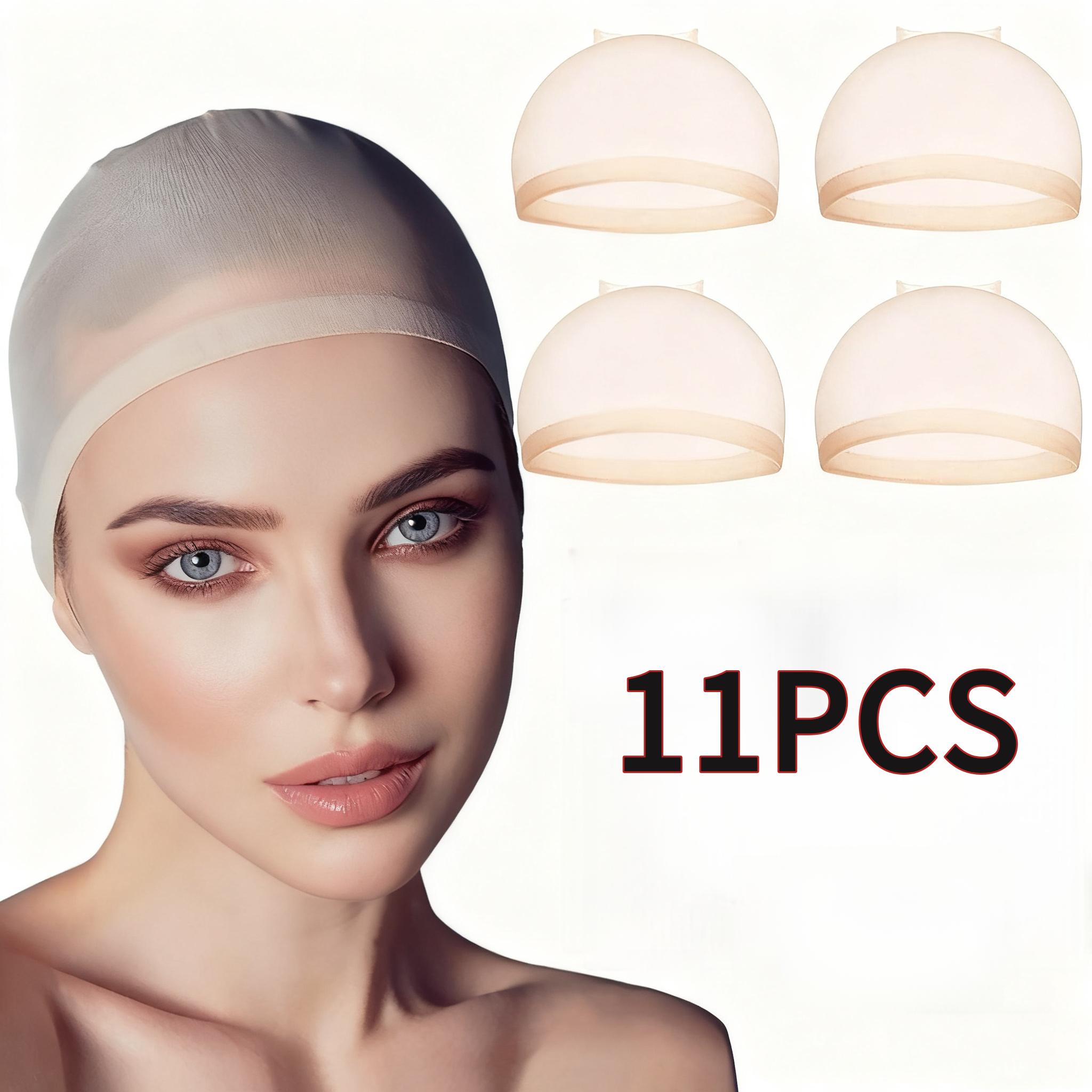 TEMU 11pcs Set Of Invisible Nude Nylon Hair Nets, High- Ultra-thin Breathable Lace Mesh Caps, Fits To Scalp Without Irritation, Suitable For Wig