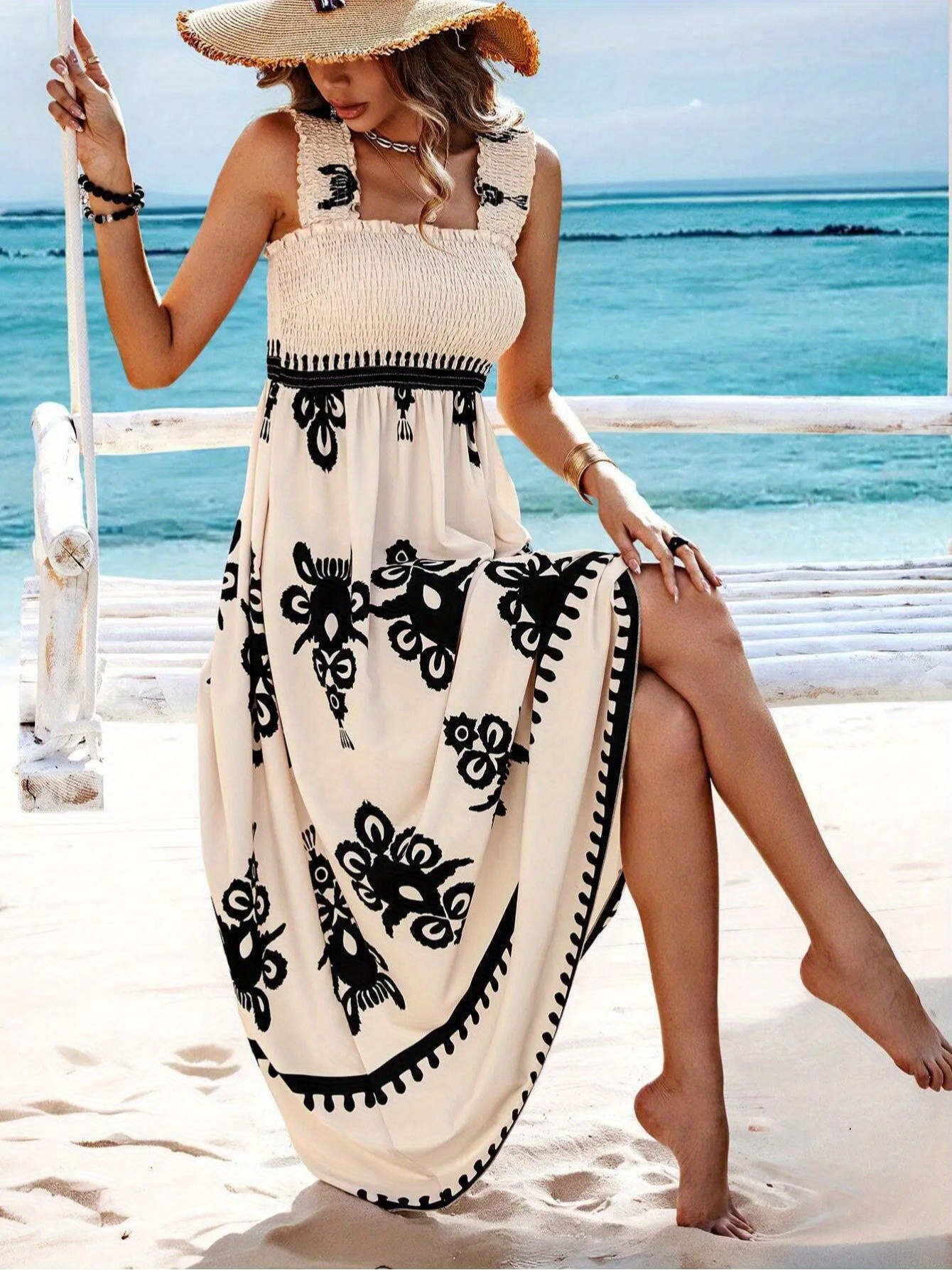 denim and white dress Hailey Mini - Denim Standard Size:XS Kate-2024/11/4 Black And Cream 2