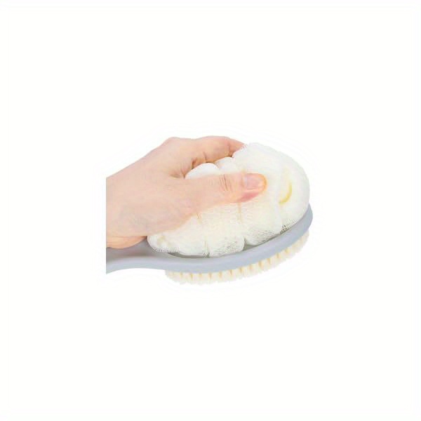 long handle shower body brush with pumpkin loofah non   back scrubber heavy duty exfoliating bath brush for back   legs feet wet dry use no battery needed ideal for men women grey bathroom essentials personal hygiene   sturdy construction   routine Product details 4