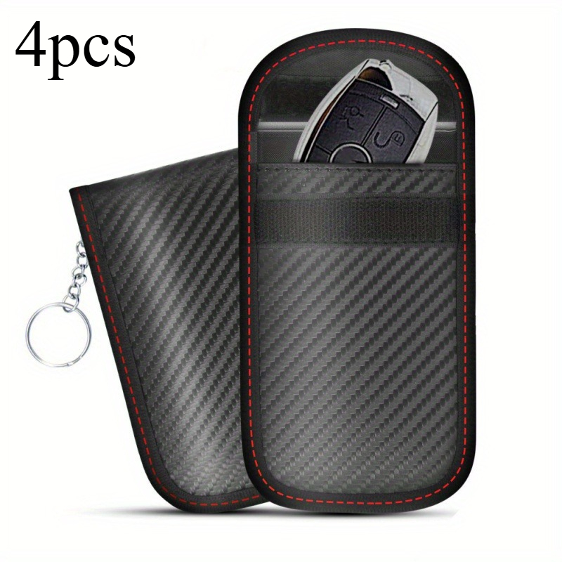 TEMU 4pcs Card Car Keys Case Fob Signal Blocker Bag Rfid Shielding Card Bags Organizer For Privacy Protection