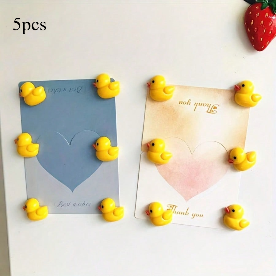TEMU 5 Cartoon Duck Fridge Magnets, Kitchen, Office, Locker, Cabinet, Dishwasher, Personalized Gift For Mother's Day, Cute Decor Fridge Magnet