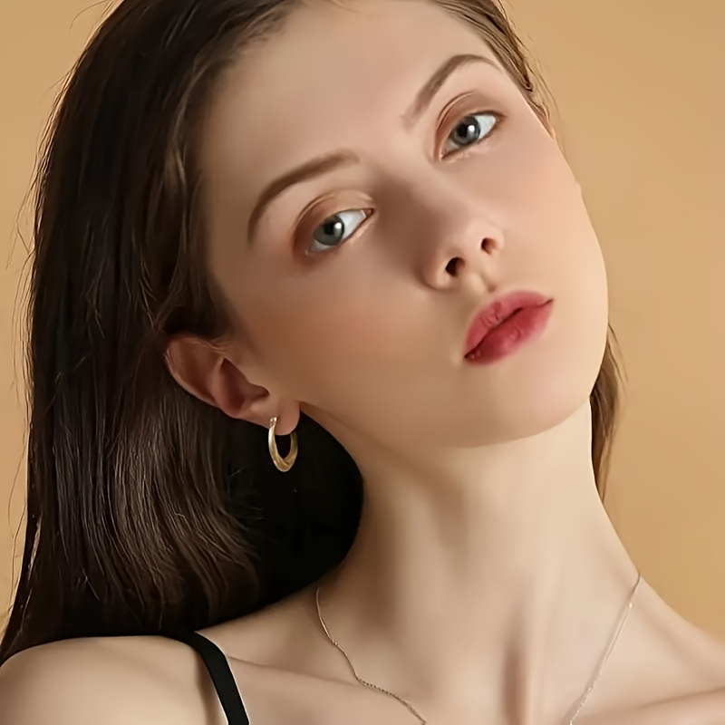 1pc bead spiral earrings 18k golden plated earrings 925   for women gift Product details 2