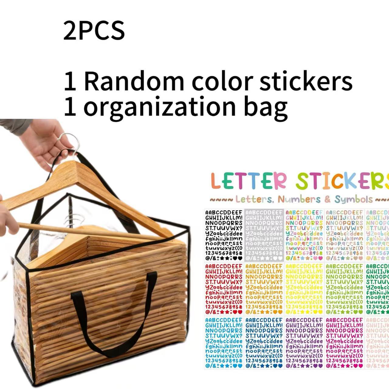 TEMU 2pcs 1 Random Color Sticker And 1pc Storage Bag), Hanger Storage Bag, Triangular Hanging Closet Organizer, Large Capacity Multi-compartment