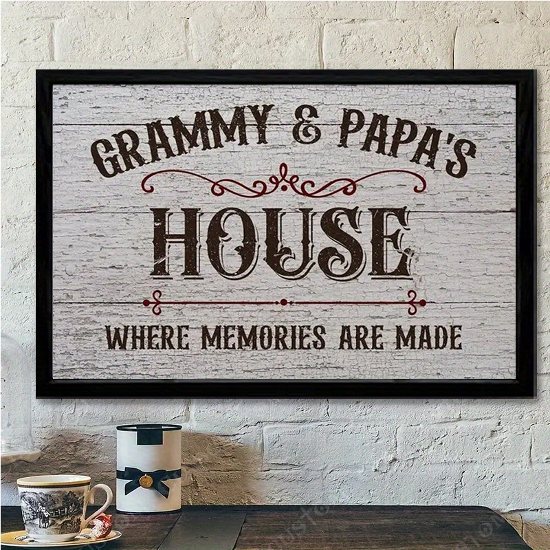 

1pc Black , ' House Wood Frame Canvas Prints Poster, Ready To Hang, Birthday Party Decor, New Year Halloween Christmas Easter Gift, Room Office Wall Decor, Perfect Gift And Home Decor