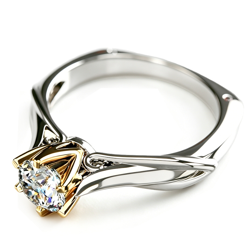 A 925 Silver 1-carat Couple's Ring In A Trendy Six-prong Design Colors, Suitable For Daily Commuting Wear. Ideal For Christmas, Valentine's Day, Mother's Day, , Birthday Gifts, And With A Gift Box