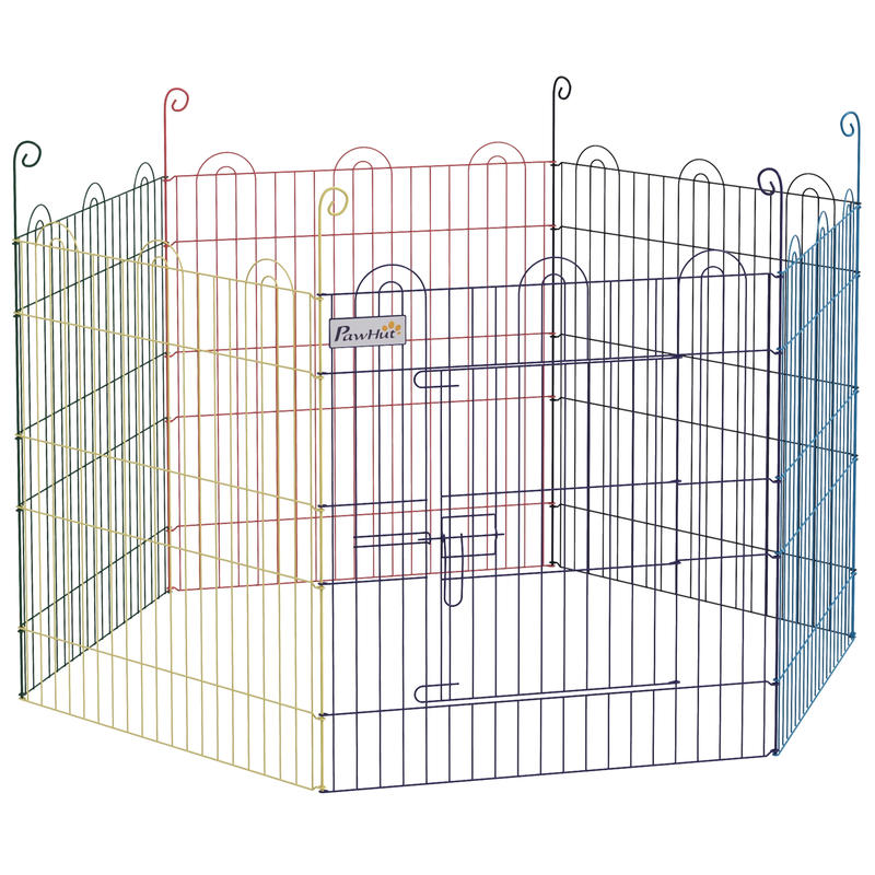 TEMU Freilaufgehege, Welpenauslauf, Modulares Design, Verriegelbar, Metall, 120x60h Cm, Bunt, Pet Containment, Puppy Playpen, Modern Pet Enclosure,