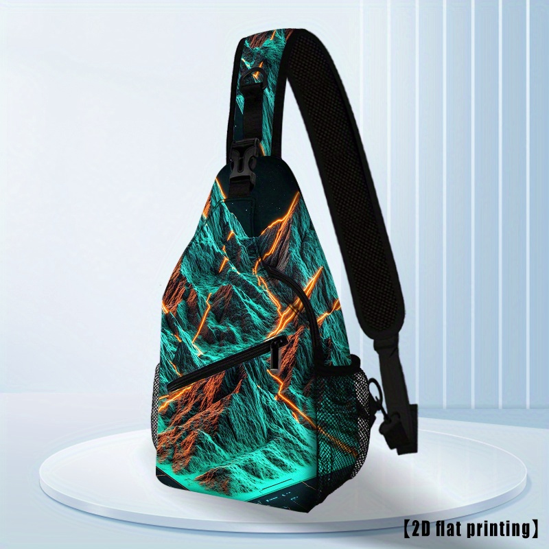 men's oxford textured crossbody bag with combination lock