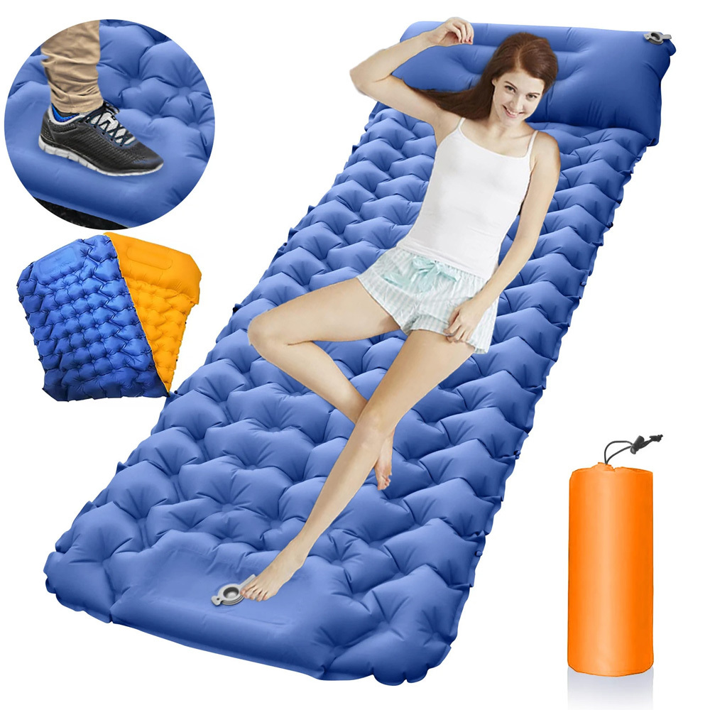 E-shop Selbstauflaufende Camping-Schlafmatte mit Fußdruckpumpe, Luftmatratze für Draußen