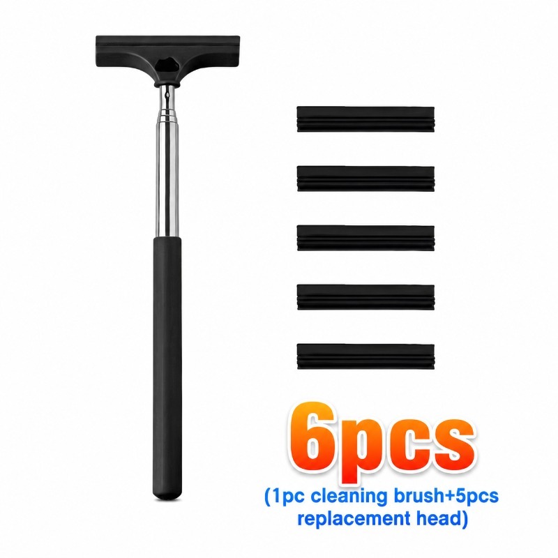 TEMU Stainless Steel Telescopic Aquarium Algae Cleaning Brush With Replaceable Brush Heads, Fish Tank Glass Cleaning Scraper. Suitable For Freshwater