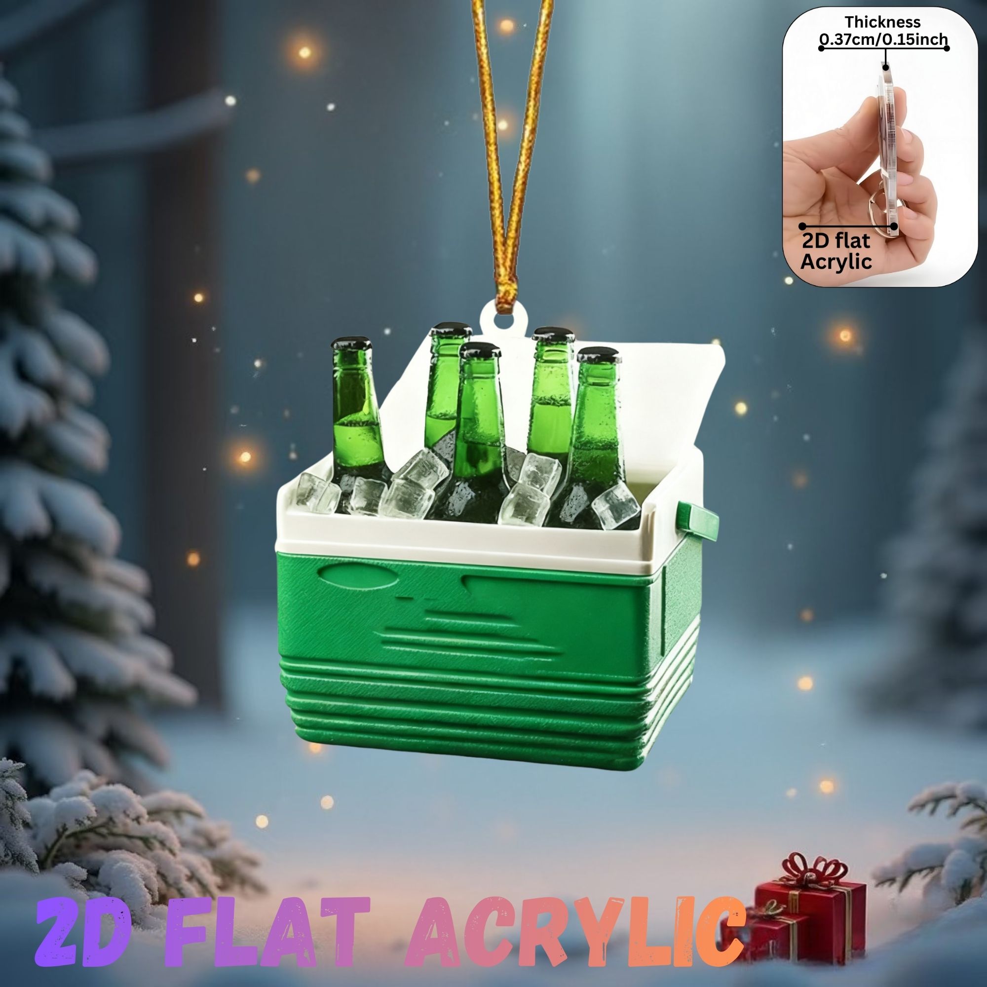 TEMU 2d Flat, 1pc Or 4pcs (compatible With 1/4) 2d Acrylic Beer Pendant - Realistic Brewing Decoration With Shapes, /outdoor Party Decor For Home,