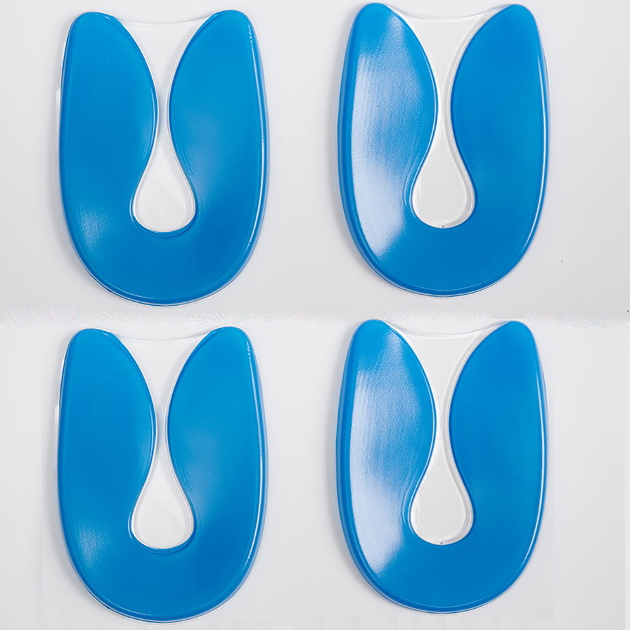 4pcs Soft Gel U-shaped Heel Pads, Heel Protectors, Heel Cushions, Half-size Adjusters For High Heels, Non-slip Insoles