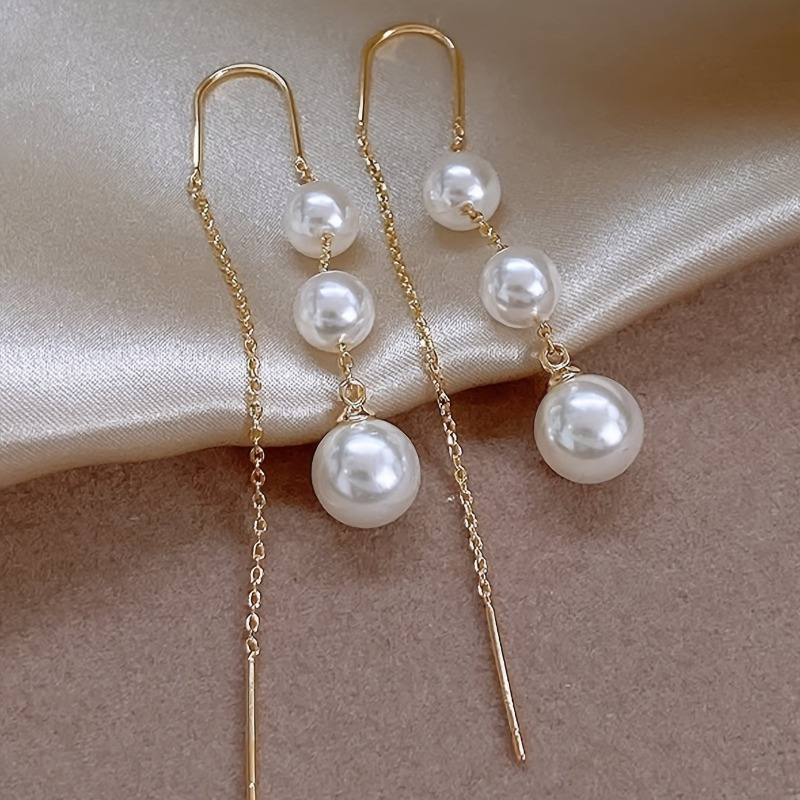 TEMU Boucles d'oreilles décoratives élégantes, Boucles d'oreilles luxueuses en fil, Adaptées aux réunions quotidiennes et aux dîners