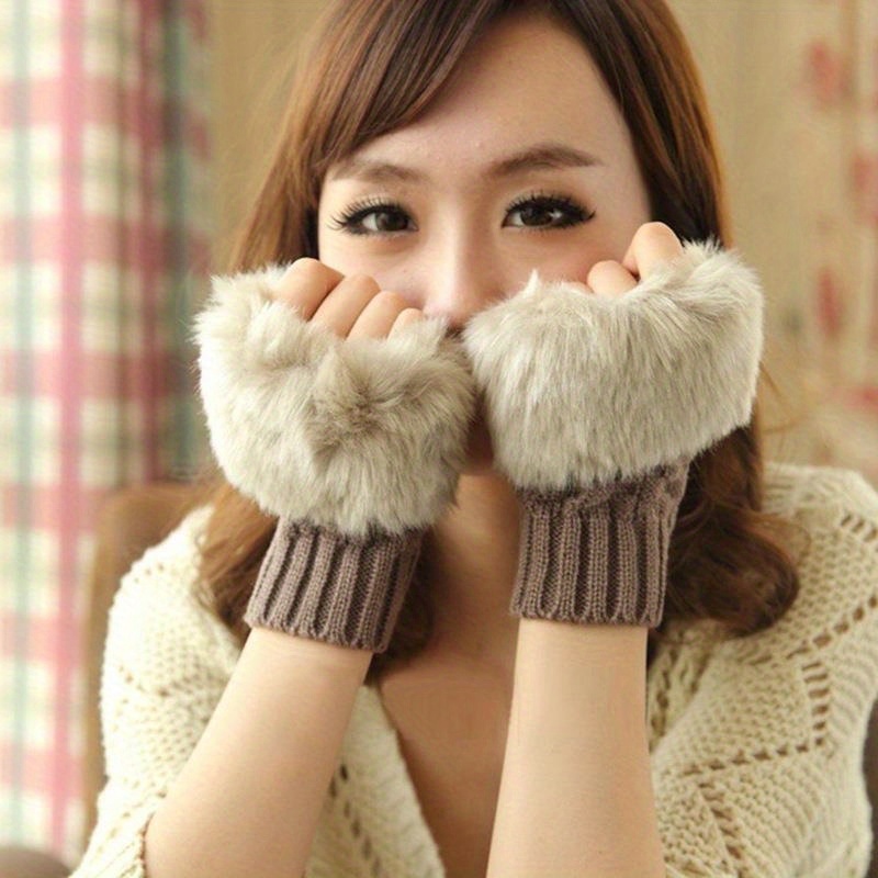 

Women's Knitted Fleece Gloves, 1pc , , Touch Compatible, ,