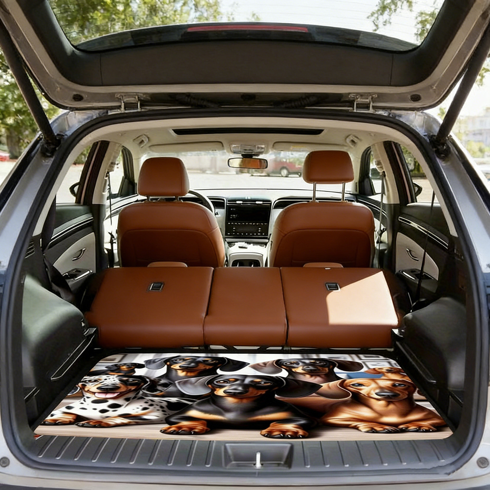 TEMU 1pc Pet-pattern Car Trunk Mat-cute , Easy To Clean Suv Trunk Mat, Fashionable And Practical, Suitable For All Models, Gift To Family And Friend,