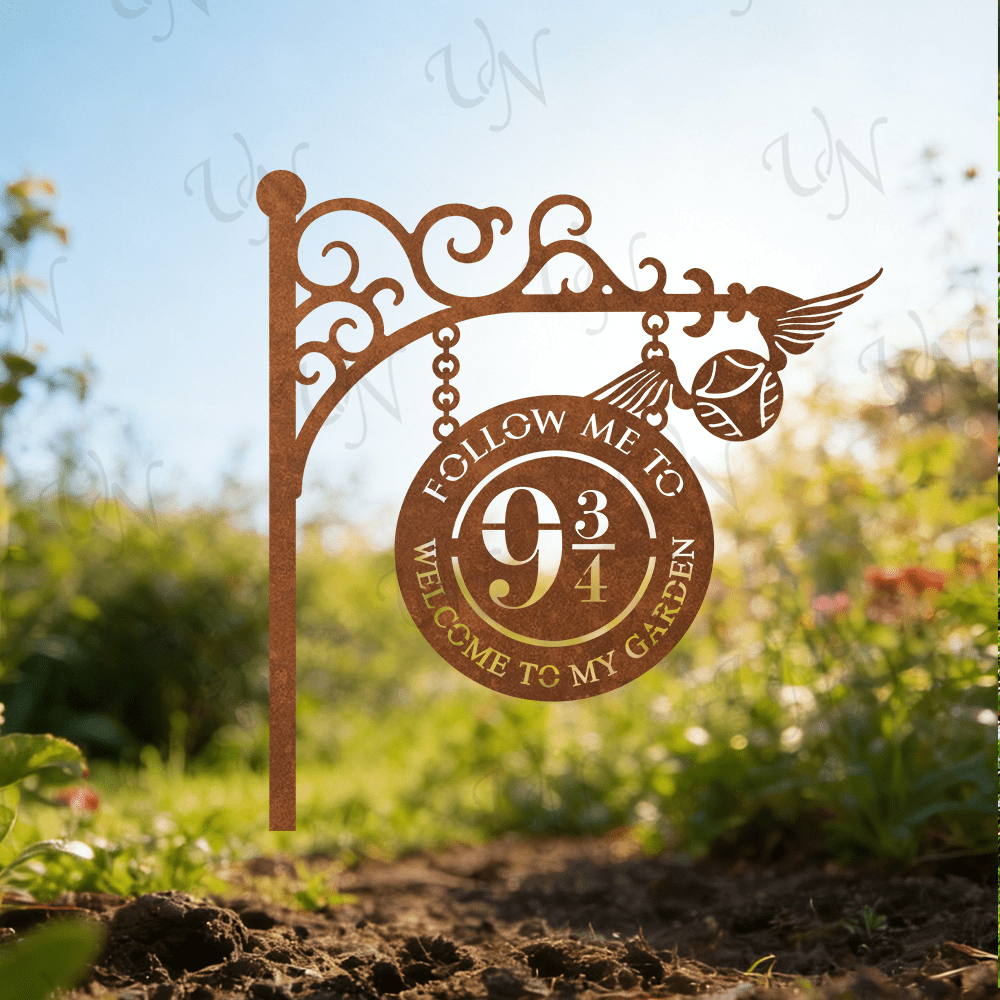 E-shop 2D Flat - 【2D Flat】 2D Flat - [2D Flat] 2D Flat . WB Harry Potter Platform 9 3/4 Themen Retro Metall Gartendekoration, Stehende Außendekoration,
