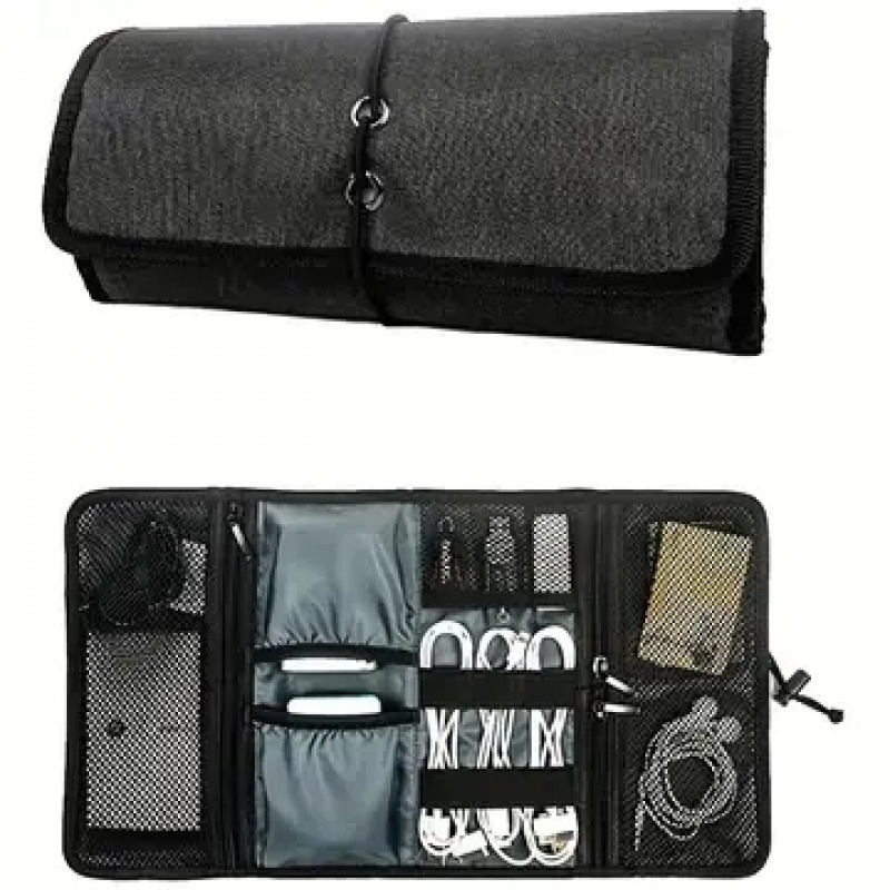 Dark Gray Electronic Storage Case Travel Bag
