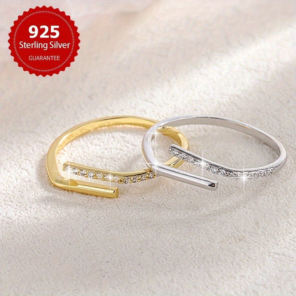 Adjustable Ring for Women Made of S925 Sterling Silvery, Perfect for Weddings. This Wedding Band Is Ideal for The Wedding Season, Anniversaries, And Can Be Stacked As a Promise Ring. A Thoughtful Gift for Ladies on Thanksgiving, Valentine'S Day