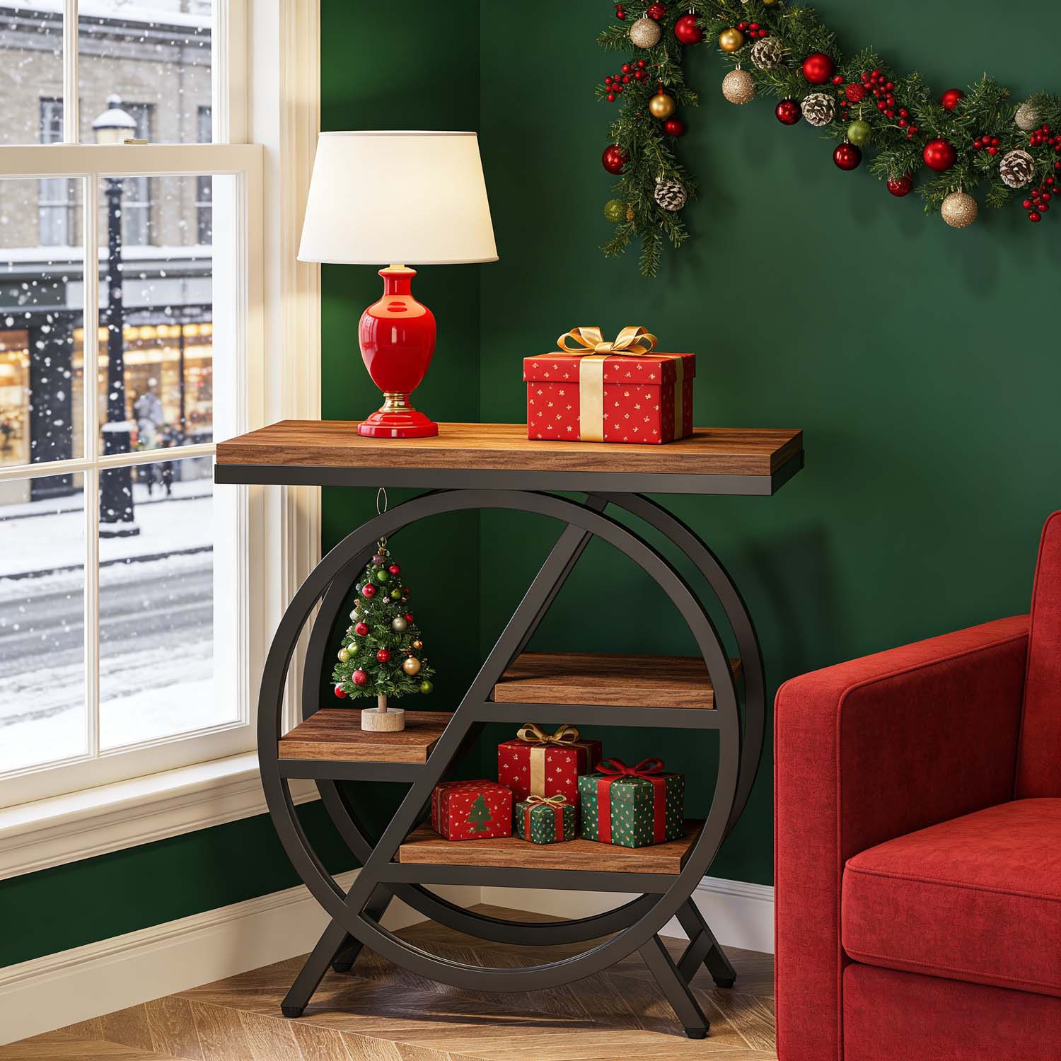 Industrial-style Nightstand With Storage Shelves, Perfect For Compact Areas; A Modern Bedside Table Ideal For Bedrooms, And A Great Christmas Gift Option (1pc)