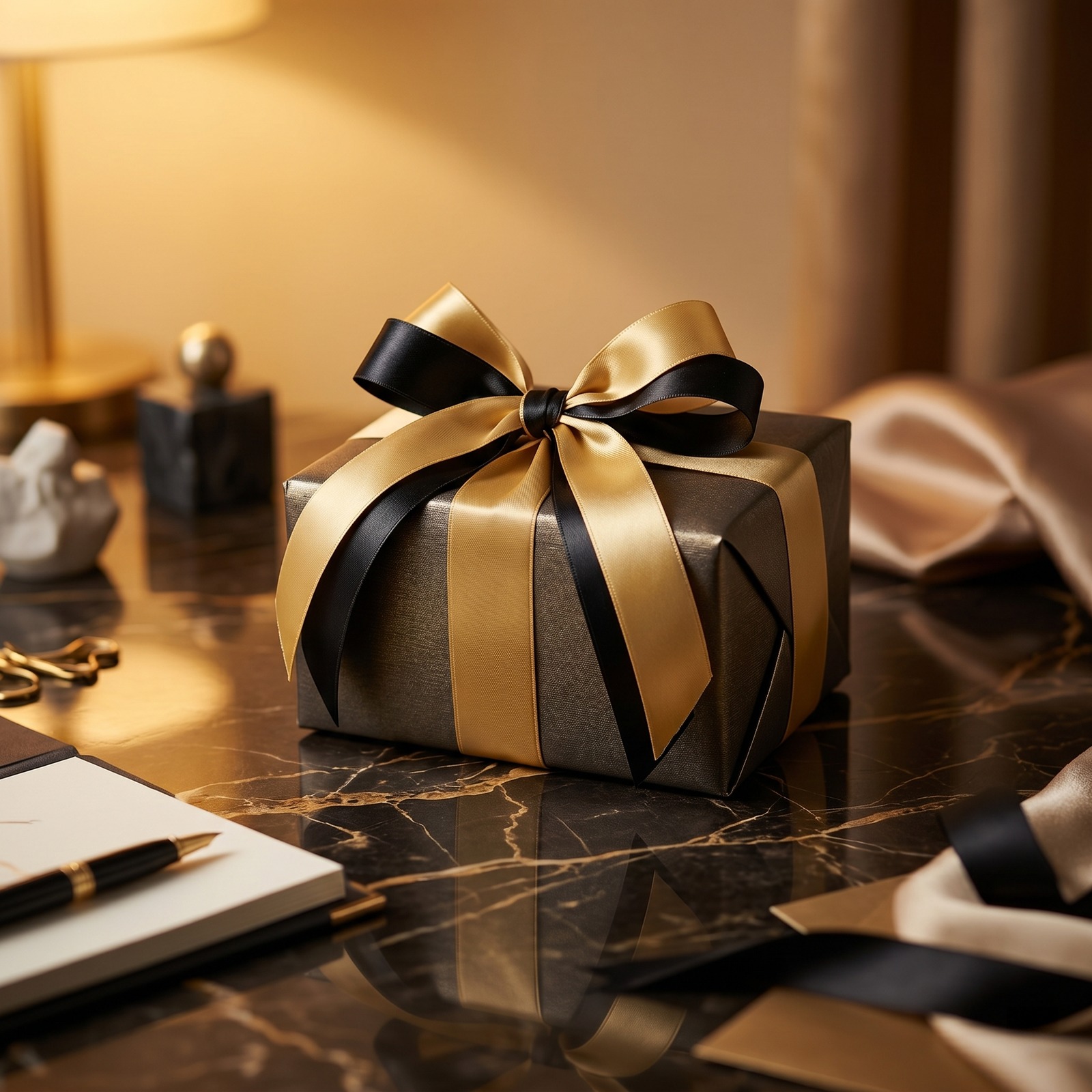TEMU 2 Rolls Black And Golden 25mm Satin Ribbon 41.6m Packaging Ribbon Gift Box Decoration Ribbon Handmade Bows Wrapping Wedding Party Holiday Decor