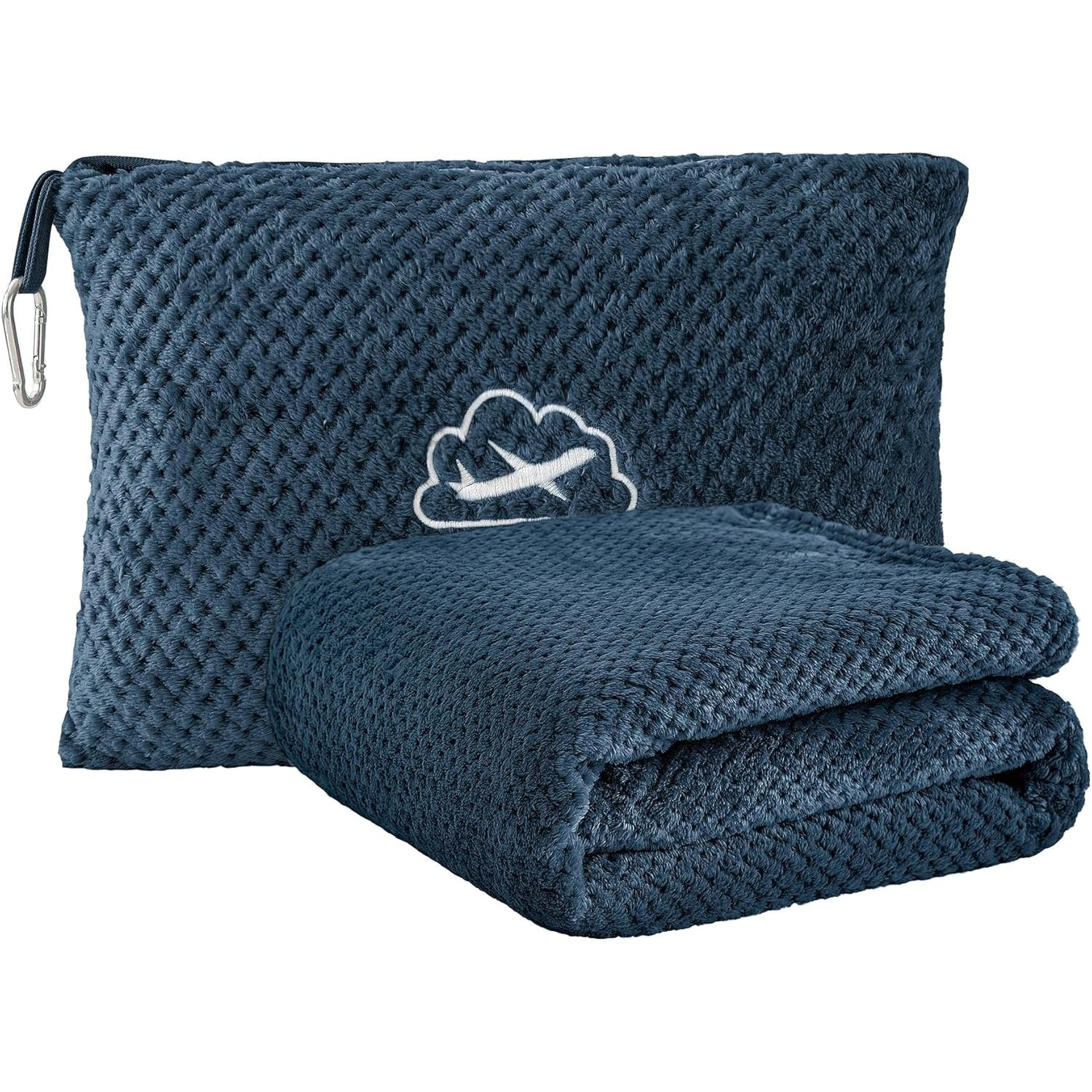 Couverture De Voyage 2en1 Avec Oreiller - 1.27x1.52m - Grise - Légère Et Compacte