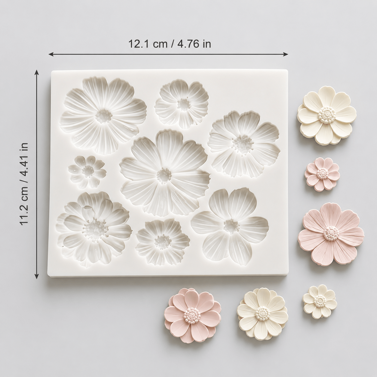 TEMU Flower Mold, Silicone Mold, Diy Tools For Epoxy Resin, Polymer Clay, Plaster, Candles & , Floral Ornament, Multi-petal Flower Craft Supply For