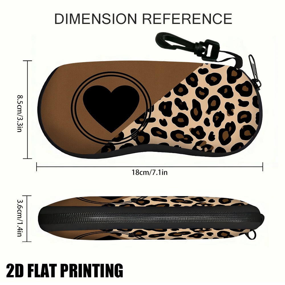 TEMU 1pc Leopard Print Eyeglass Case Suitable For , Eyewear, Lightweight Durable Frame Cover With Stylish Leopard , Case For Glasses Holder, Casual