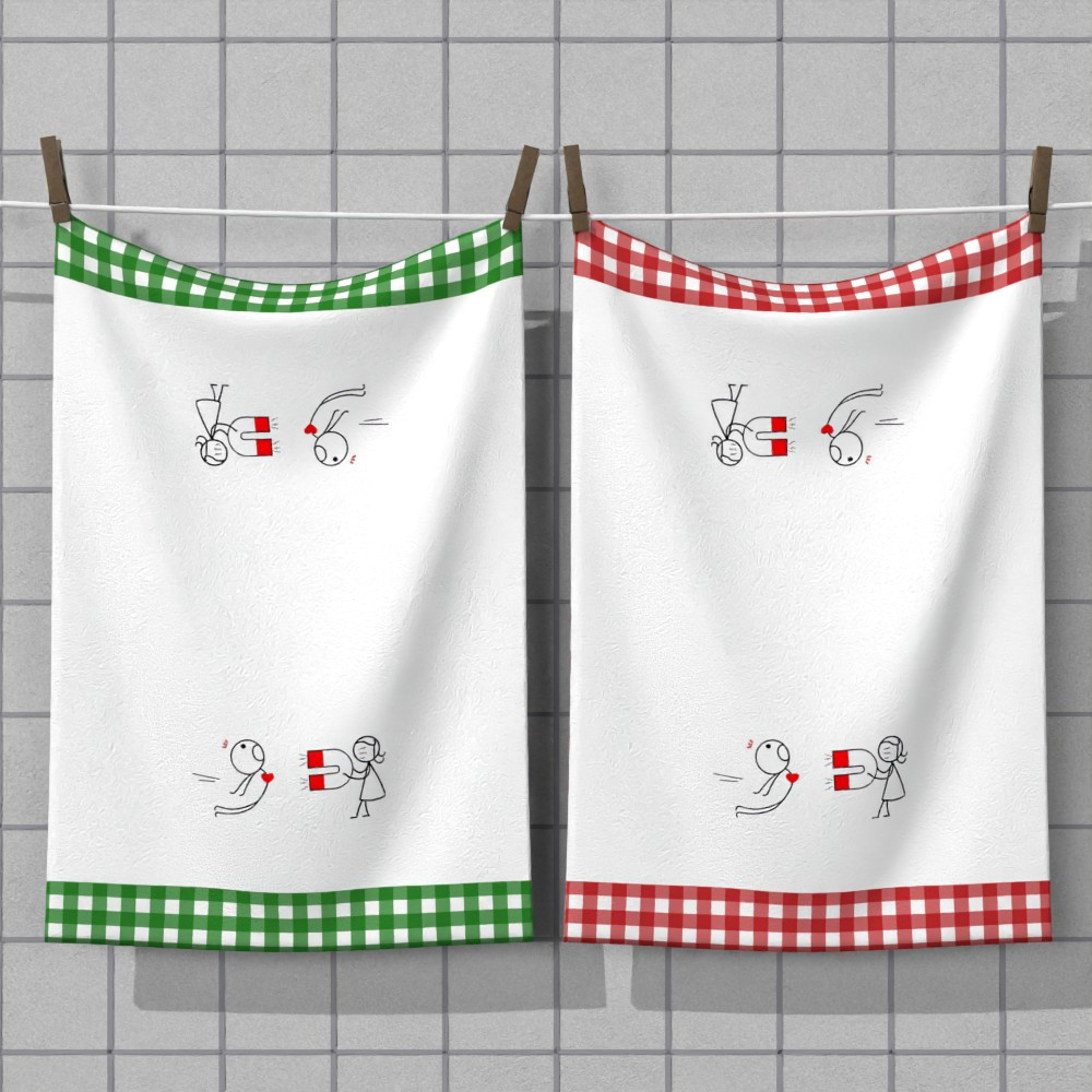 2-pack valentine s day kitchen towels, 45.72x66.04 cm, polyester 100%, super soft, machine washable,    , long-lasting vibrant colors, ideal for camping & birthday gifts details 3