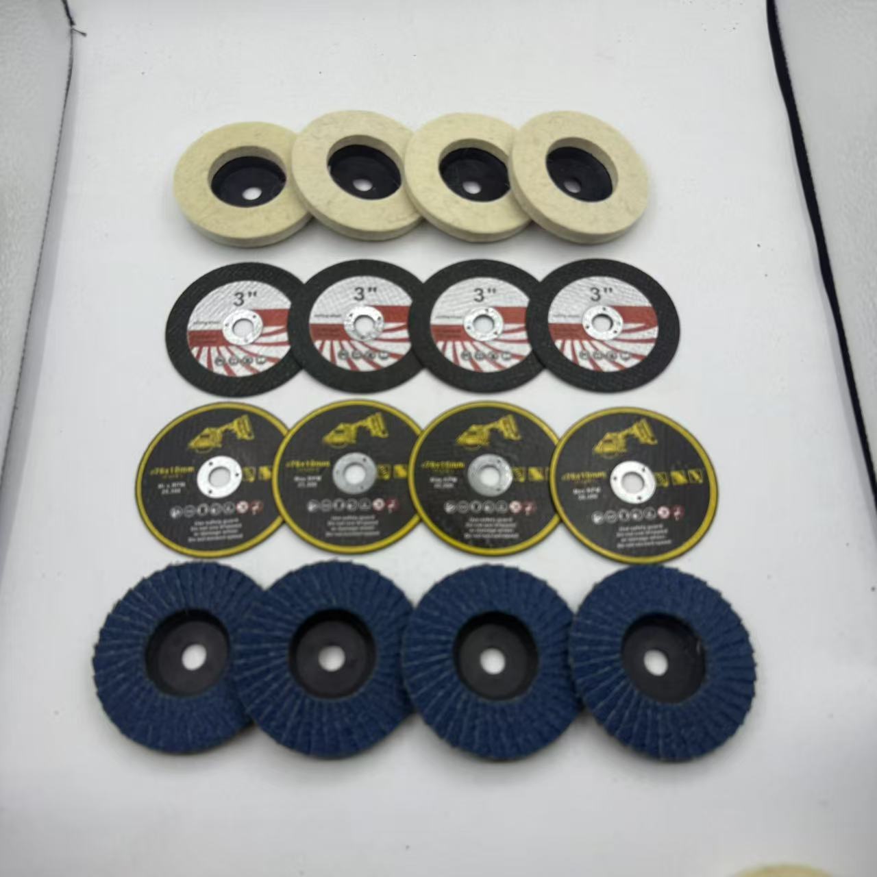 TEMU Juego de 16 piezas de 3 pulgadas / 75 mm de acero inoxidable para cortar, esmerilar y pulir, ruedas de esmeril duraderas + discos de corte de