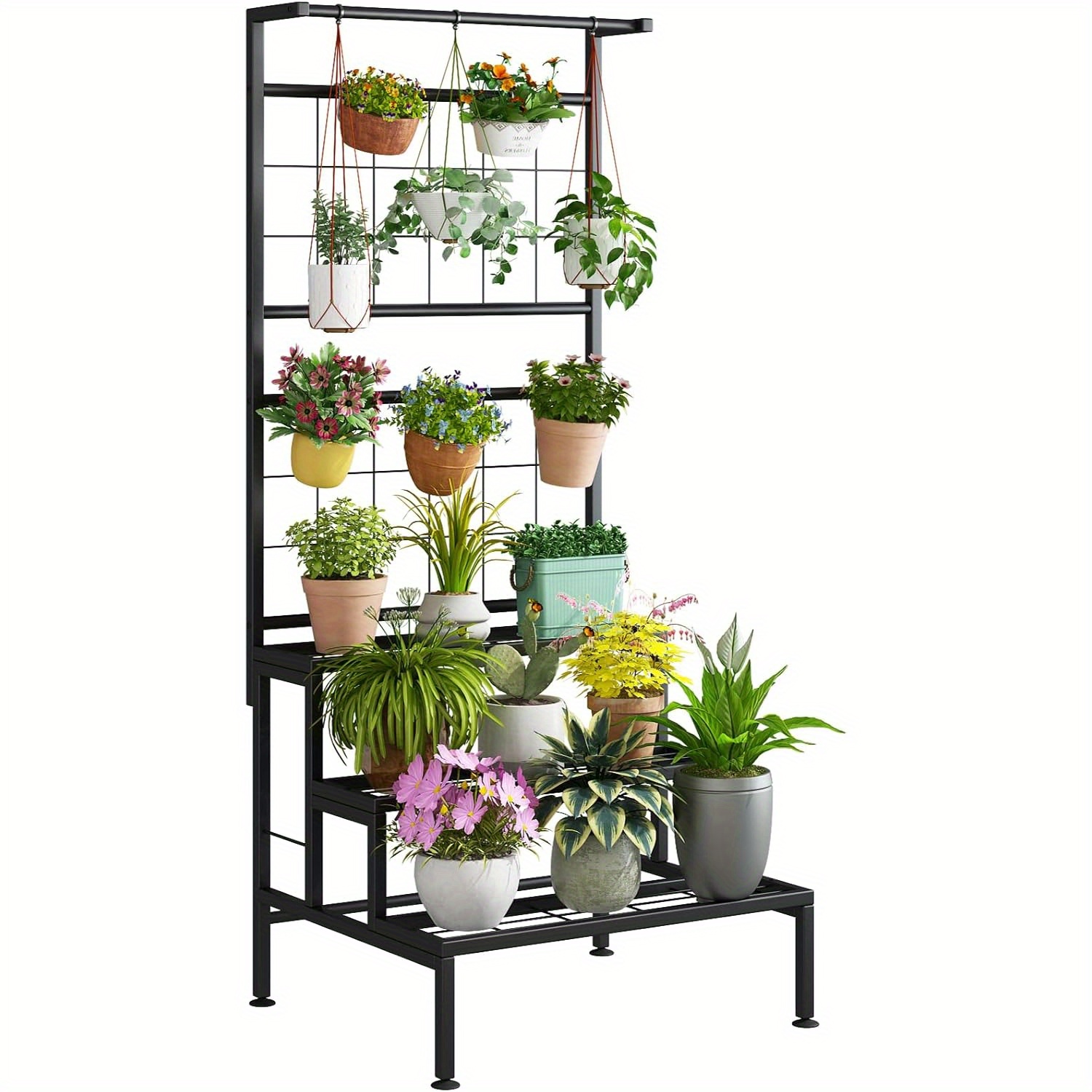 plant stand 3 tier hanging shelves flower pot organizer - Temu