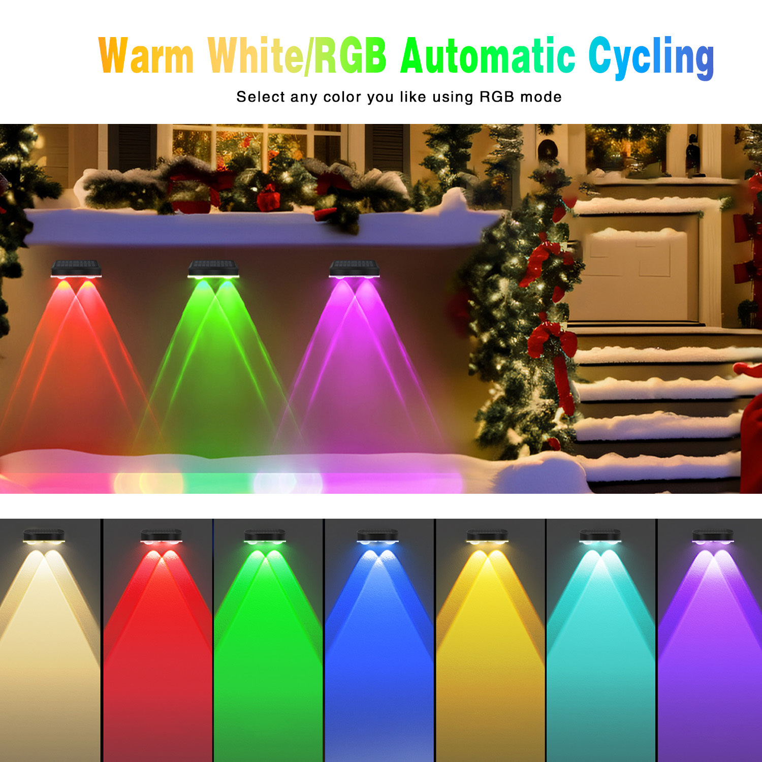 2pcs Solar-Powered Smart Lights for Outdoor Use