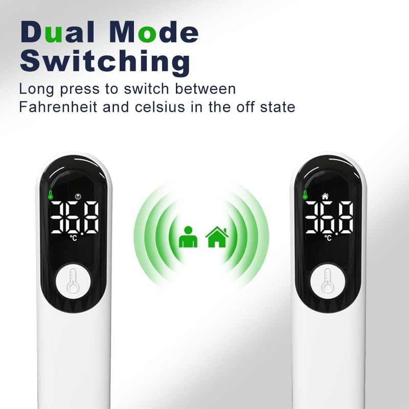 Adult Non-Contact Forehead Thermometer - Instant Read Digital Thermometer with LCD Display, One-Touch Operation & °C/°F, (AA-like) Fast Response Thermometer for, Travel, Office - Hygienic Contactless Body Temperature - Image 7