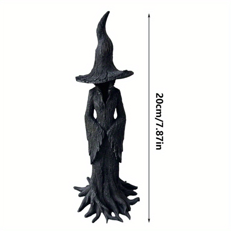 TEMU 1pc 2025 New Statue - Spooky Halloween Decoration With Mystical Dark Background, Glowing Effect, Sturdy Base - Indoor/outdoor Resin Decor For