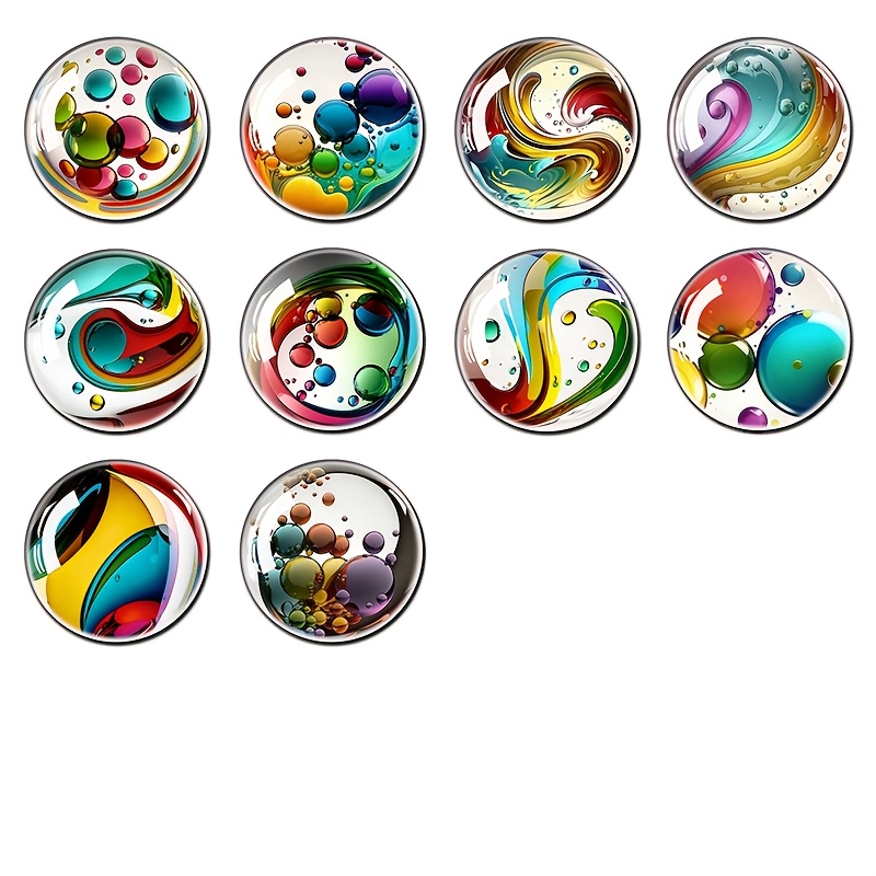 TEMU 10pcs Dream Gem Glass Dome Large Refrigerator Magnets For Whiteboard, Storage Cabinet, Kitchen, Office, Classroom - Decorative Fridge Stickers,