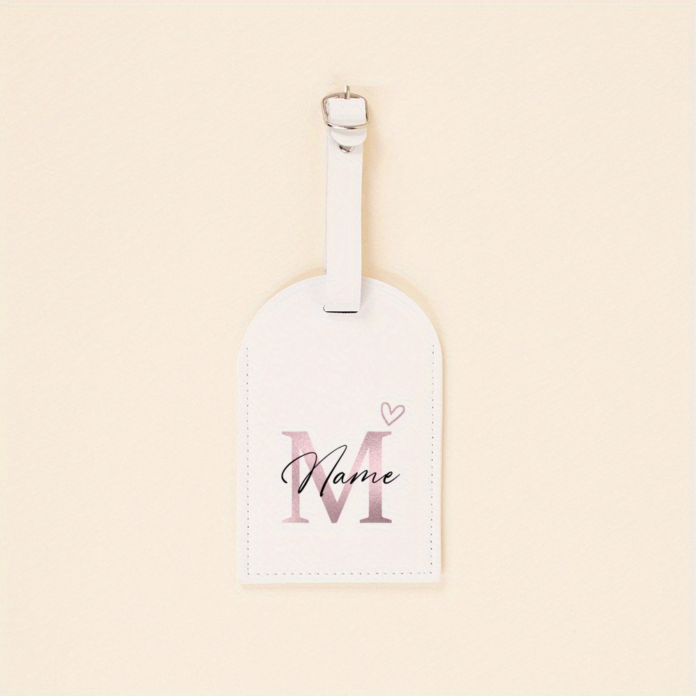 Image of Personalized Heart-shaped Luggage Tags With Letters And Names, Perfect For , Wedding, And Birthday Gifts
